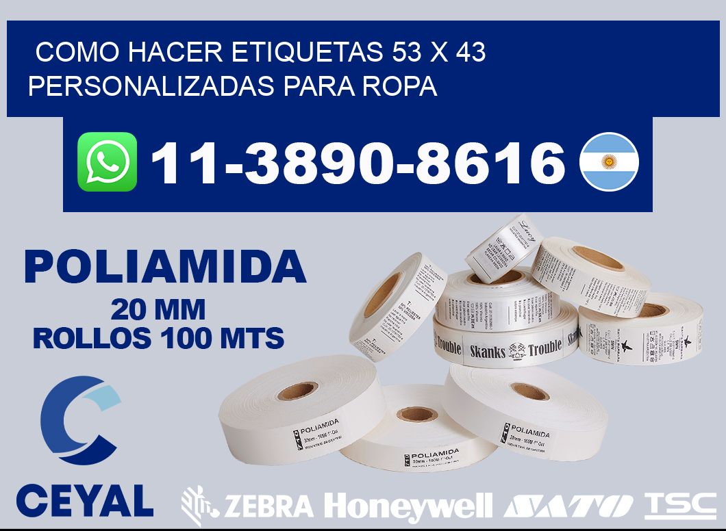 como hacer etiquetas 53 x 43 personalizadas para ropa