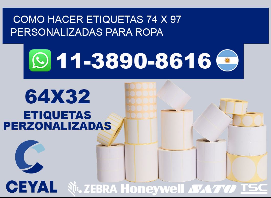como hacer etiquetas 74 x 97 personalizadas para ropa