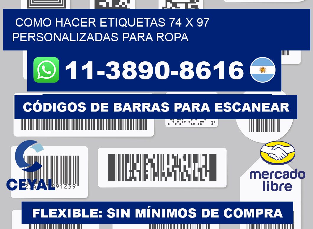 como hacer etiquetas 74 x 97 personalizadas para ropa