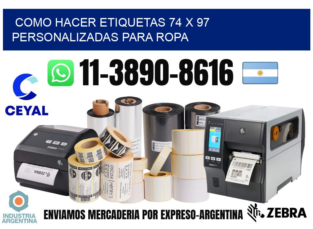 como hacer etiquetas 74 x 97 personalizadas para ropa
