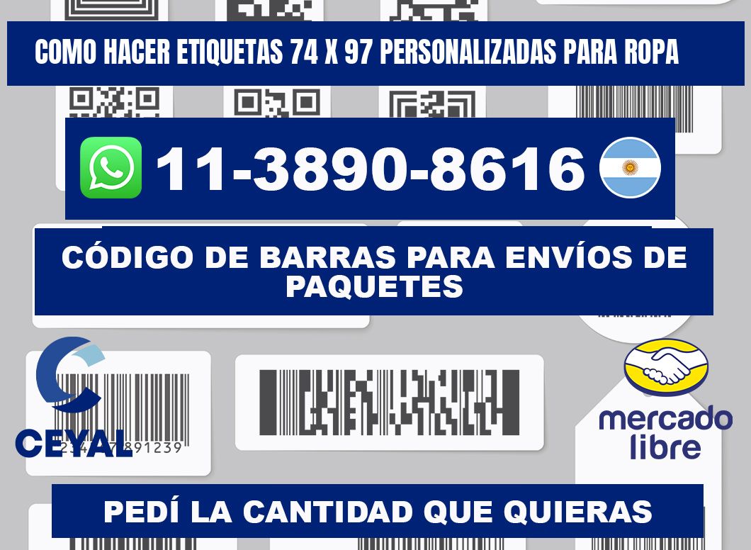 como hacer etiquetas 74 x 97 personalizadas para ropa