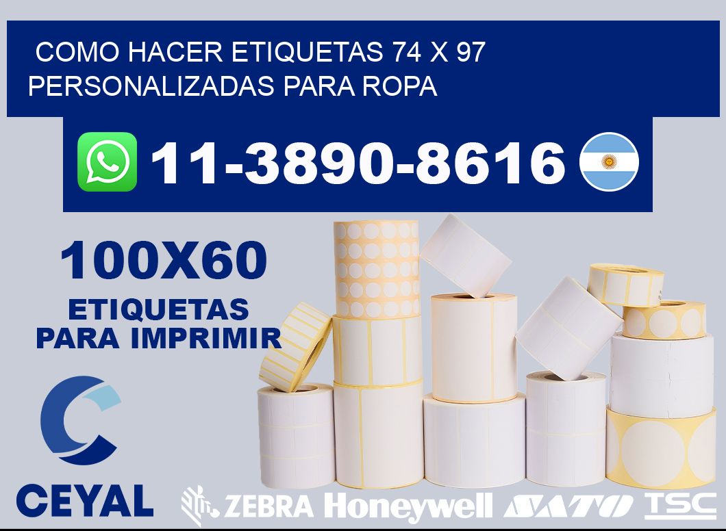 como hacer etiquetas 74 x 97 personalizadas para ropa