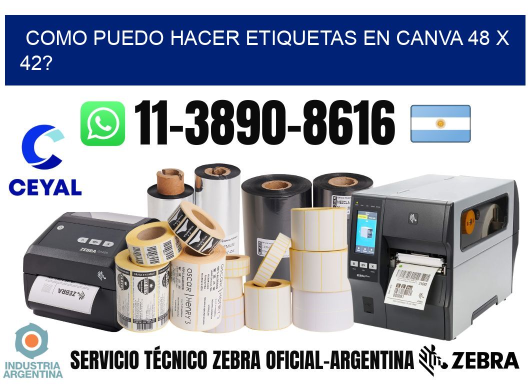 como puedo hacer etiquetas en canva 48 x 42?