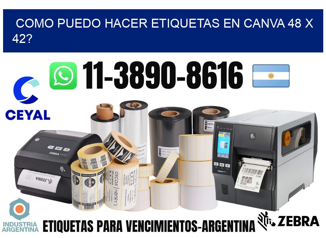 como puedo hacer etiquetas en canva 48 x 42?
