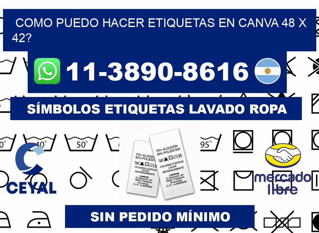 como puedo hacer etiquetas en canva 48 x 42?