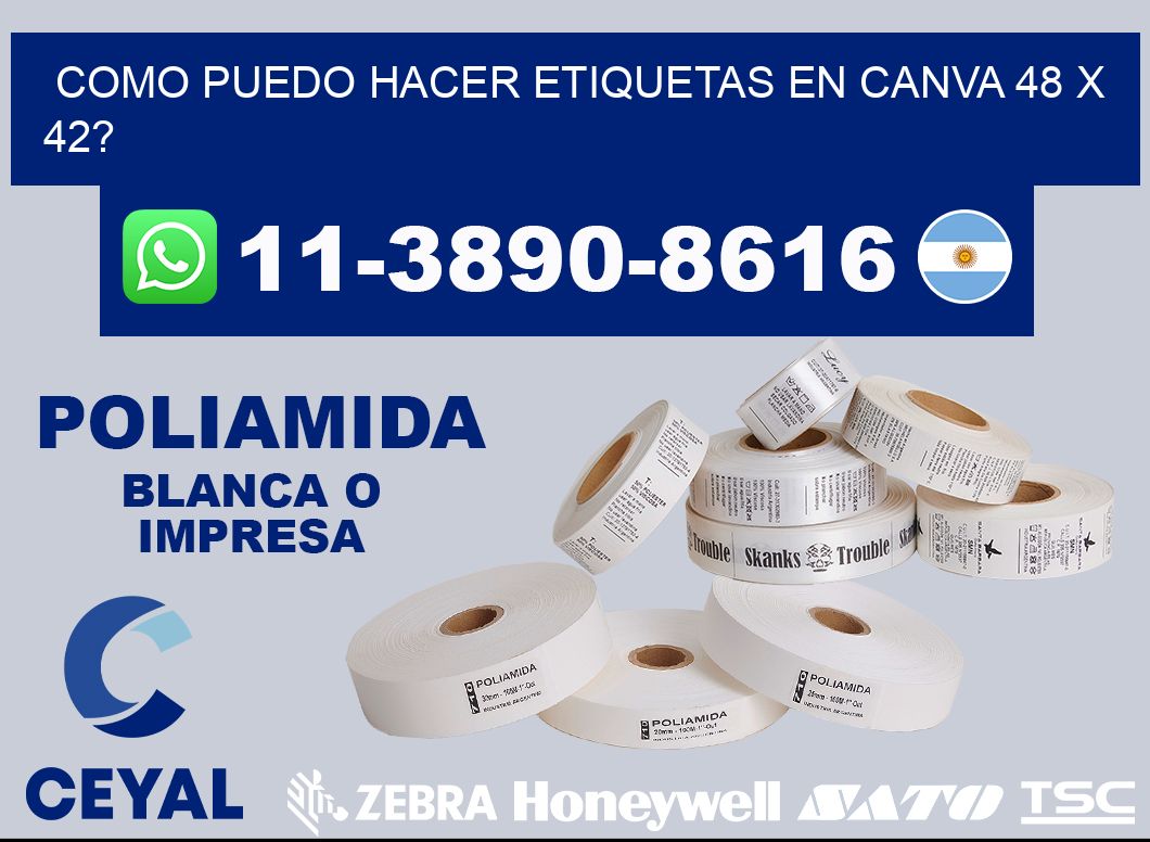como puedo hacer etiquetas en canva 48 x 42?