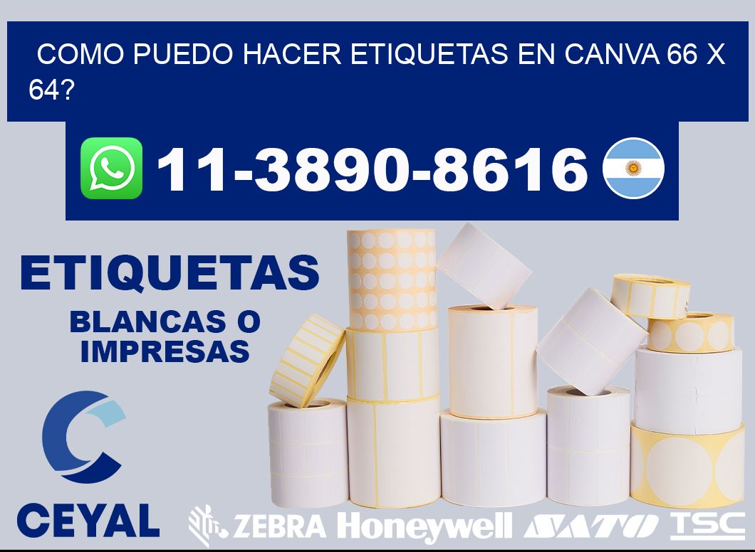 como puedo hacer etiquetas en canva 66 x 64?