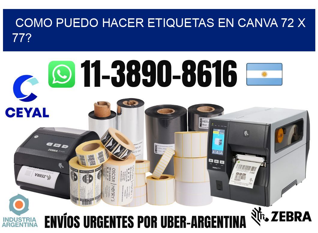 como puedo hacer etiquetas en canva 72 x 77?