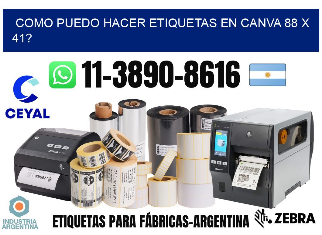 como puedo hacer etiquetas en canva 88 x 41?