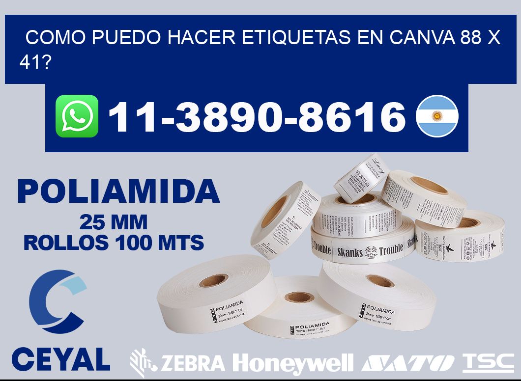 como puedo hacer etiquetas en canva 88 x 41?