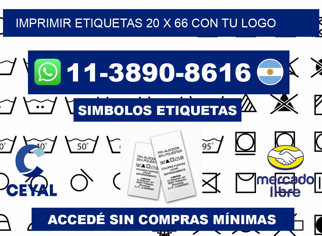 imprimir etiquetas 20 x 66 con tu logo