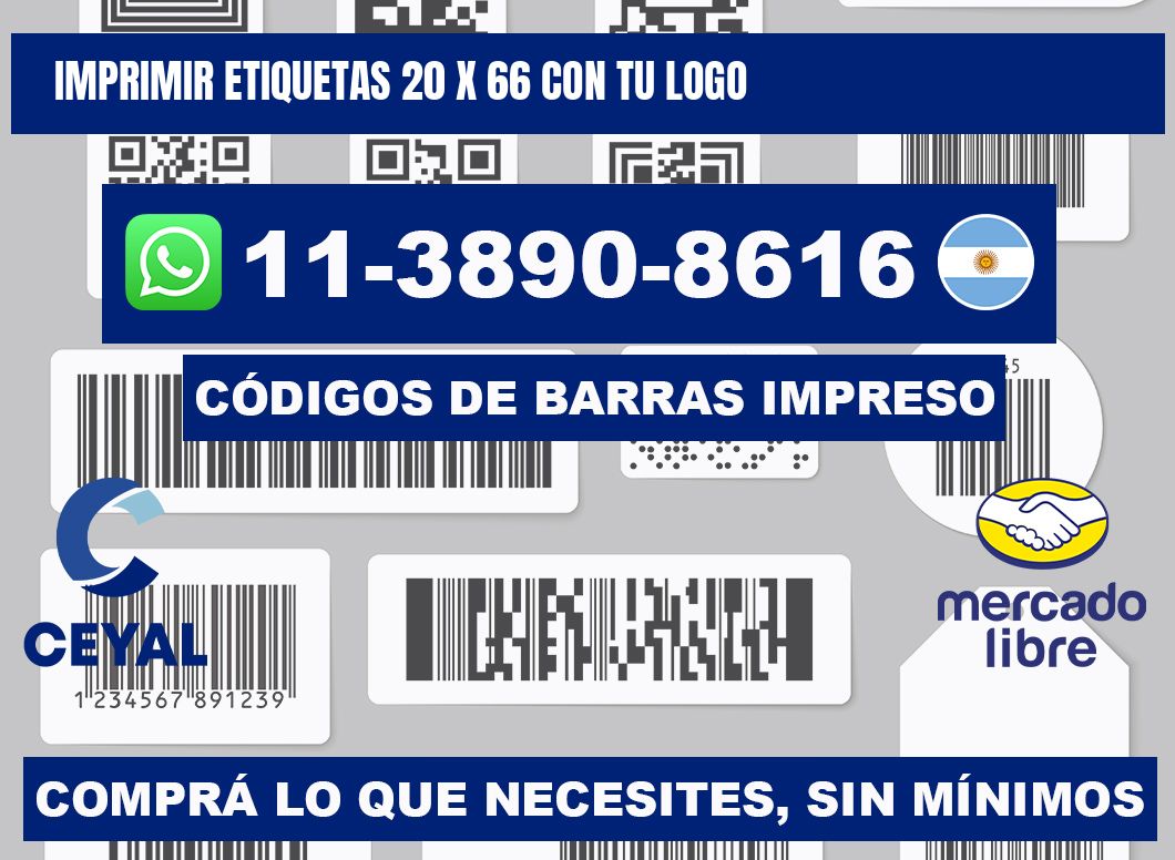 imprimir etiquetas 20 x 66 con tu logo