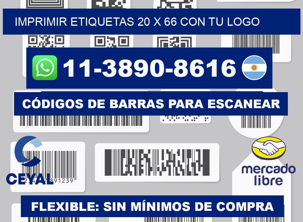 imprimir etiquetas 20 x 66 con tu logo