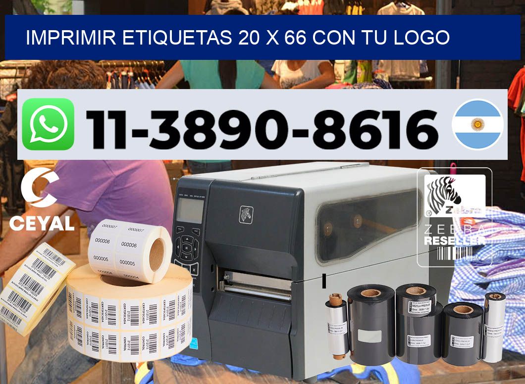 imprimir etiquetas 20 x 66 con tu logo
