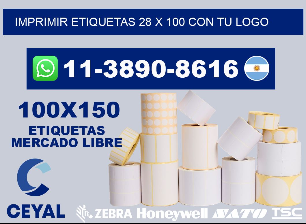 imprimir etiquetas 28 x 100 con tu logo