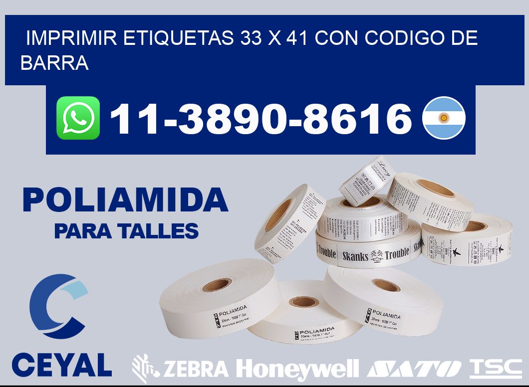 imprimir etiquetas 33 x 41 con codigo de barra
