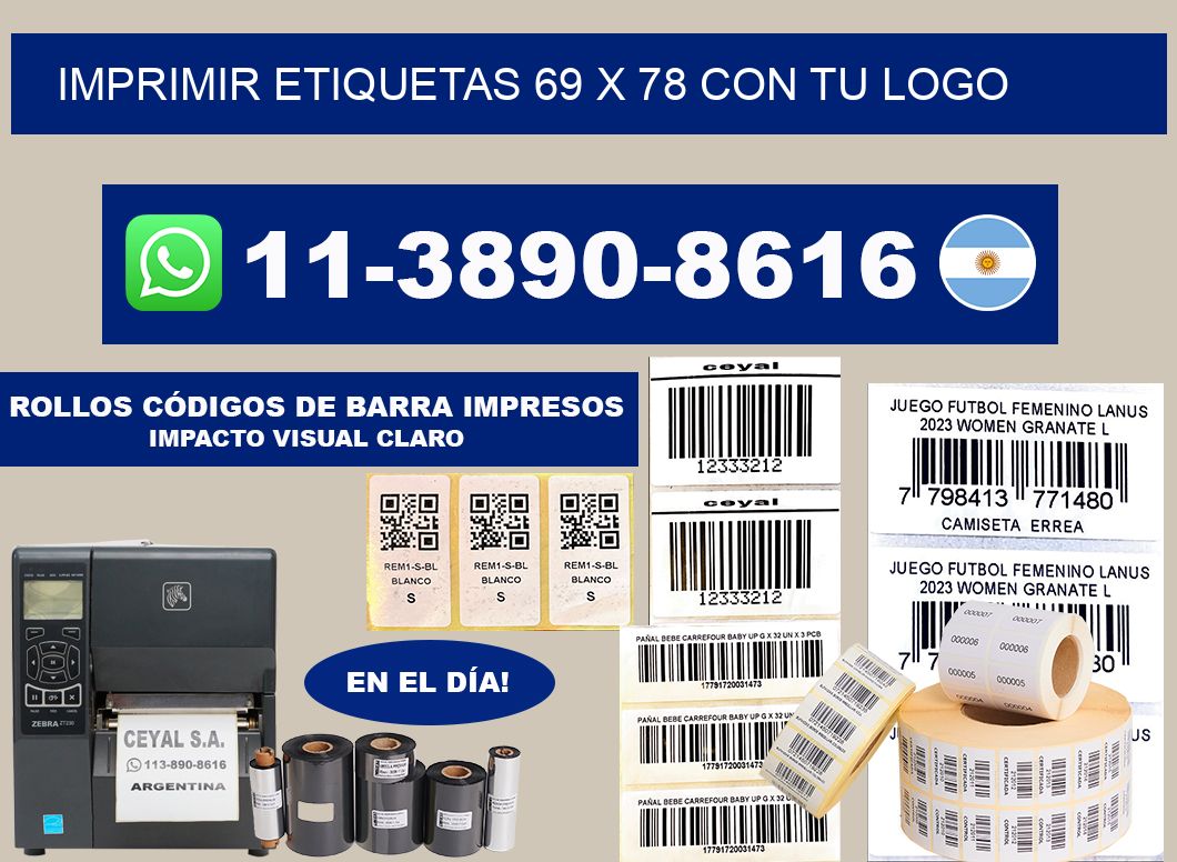 imprimir etiquetas 69 x 78 con tu logo
