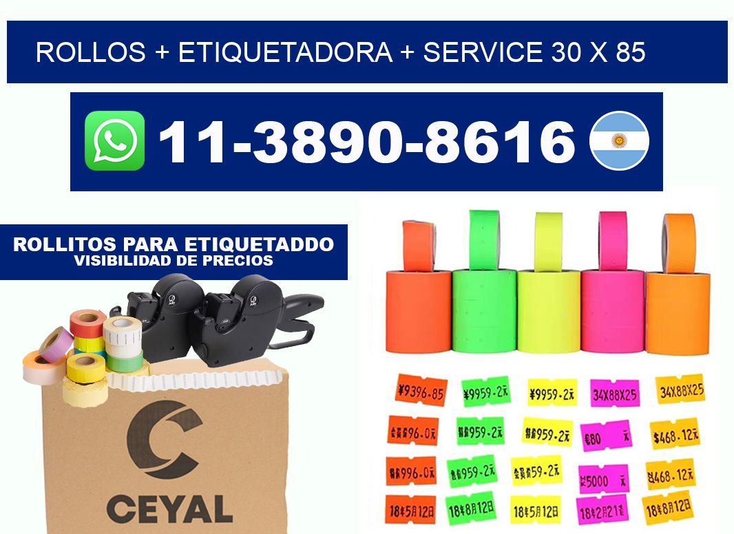 rollos + etiquetadora + service 30 x 85