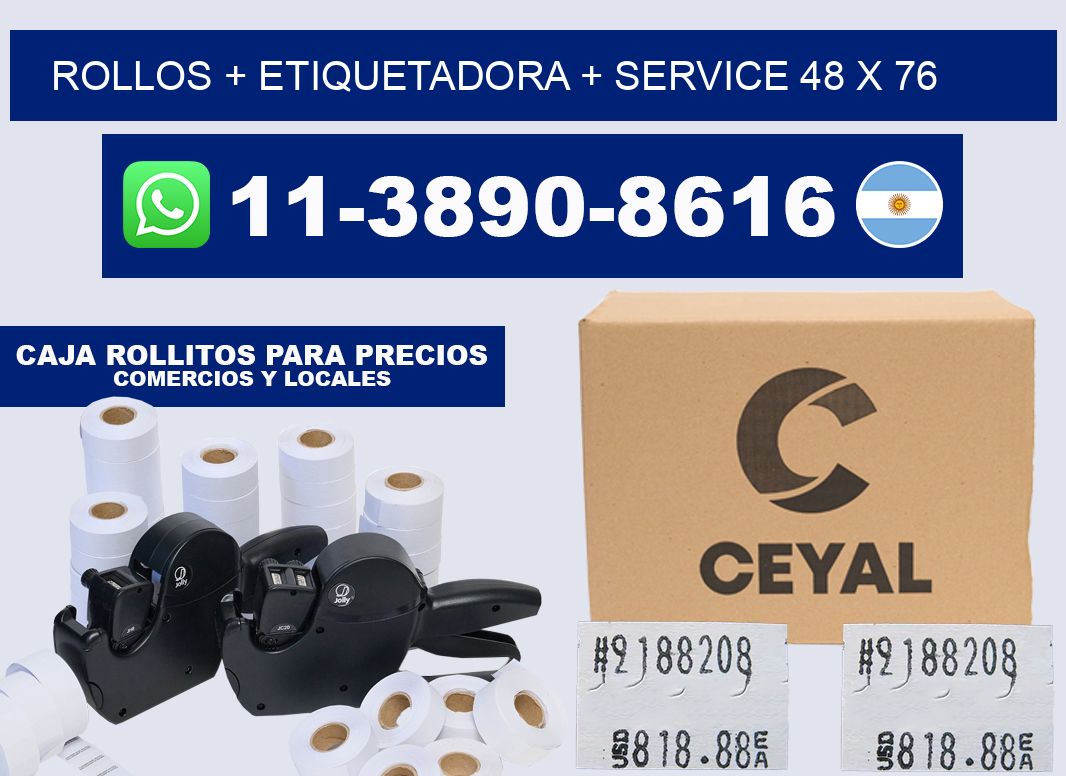 rollos + etiquetadora + service 48 x 76