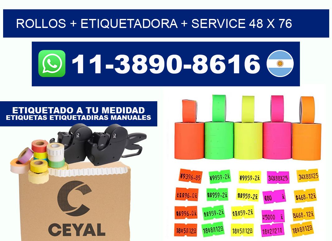rollos + etiquetadora + service 48 x 76