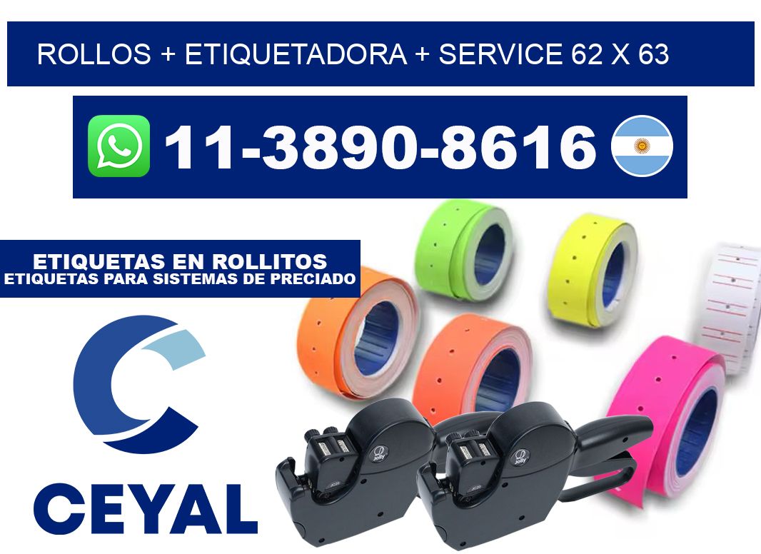 rollos + etiquetadora + service 62 x 63