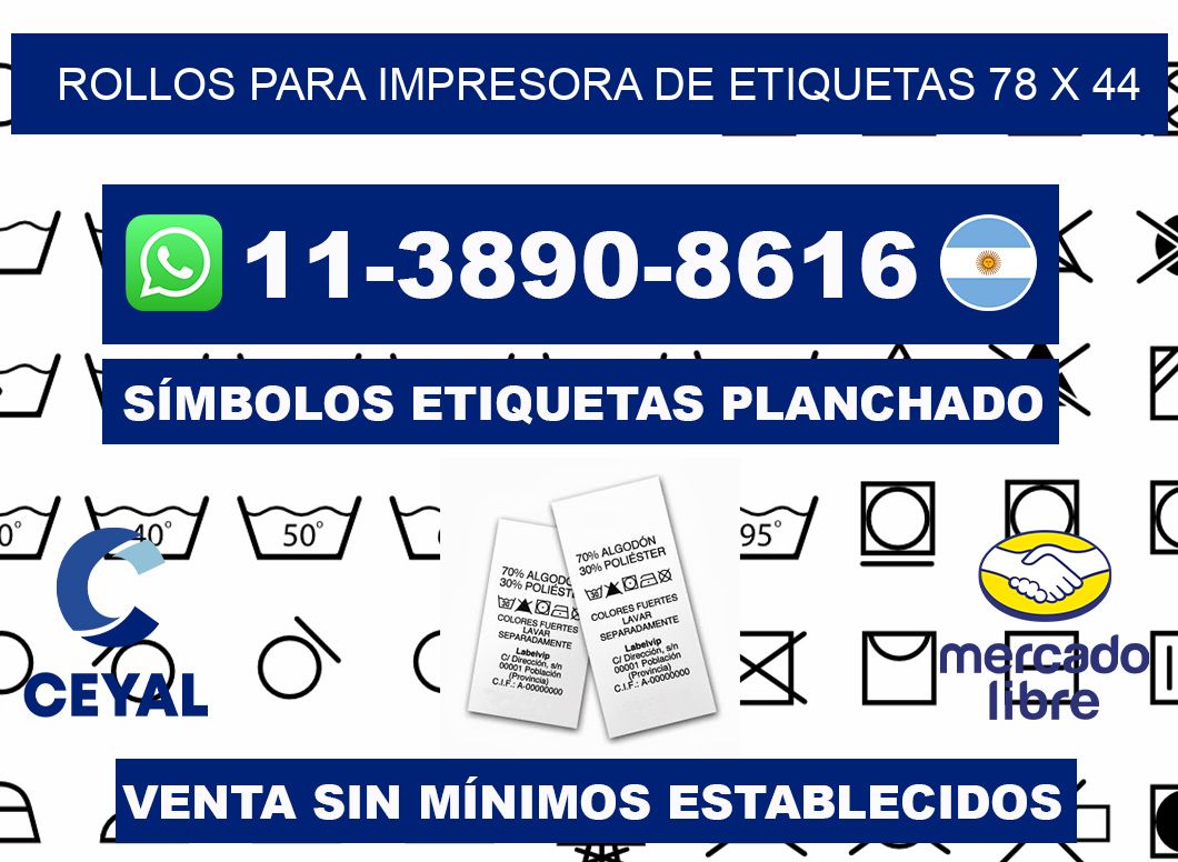 rollos para impresora de etiquetas 78 x 44