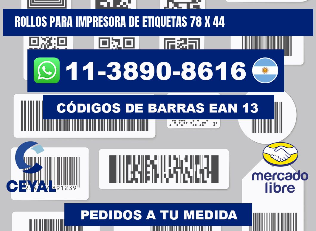 rollos para impresora de etiquetas 78 x 44
