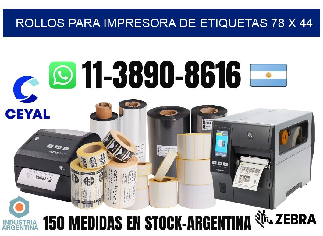rollos para impresora de etiquetas 78 x 44