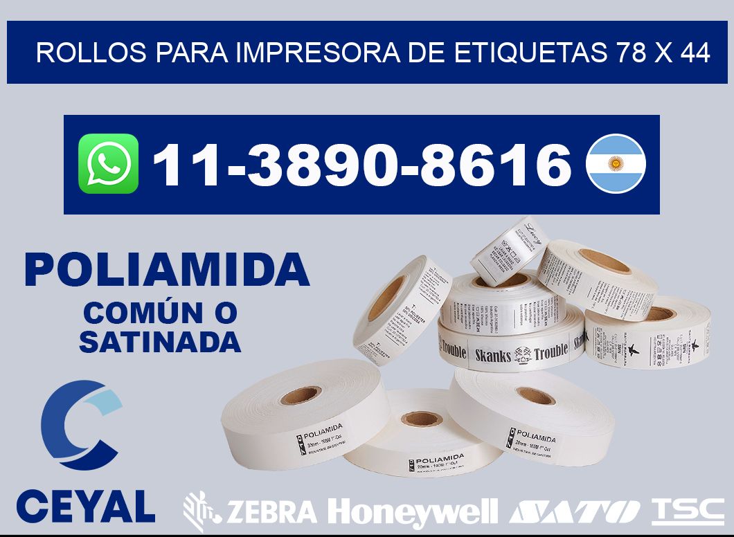 rollos para impresora de etiquetas 78 x 44