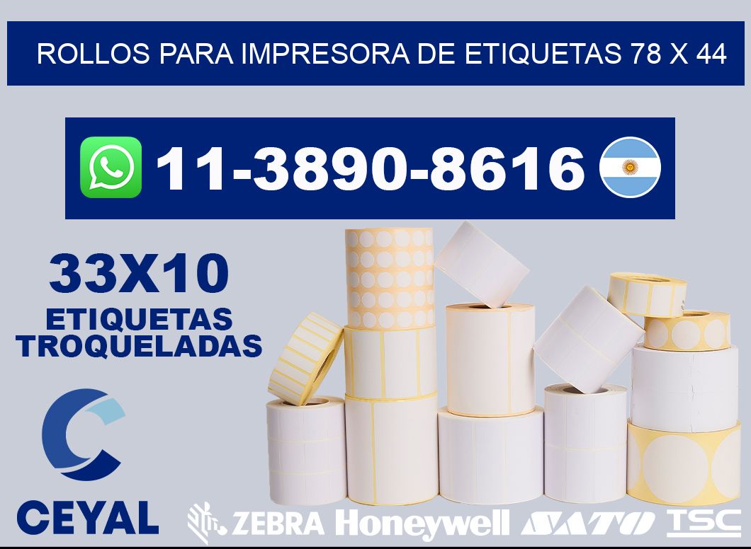 rollos para impresora de etiquetas 78 x 44
