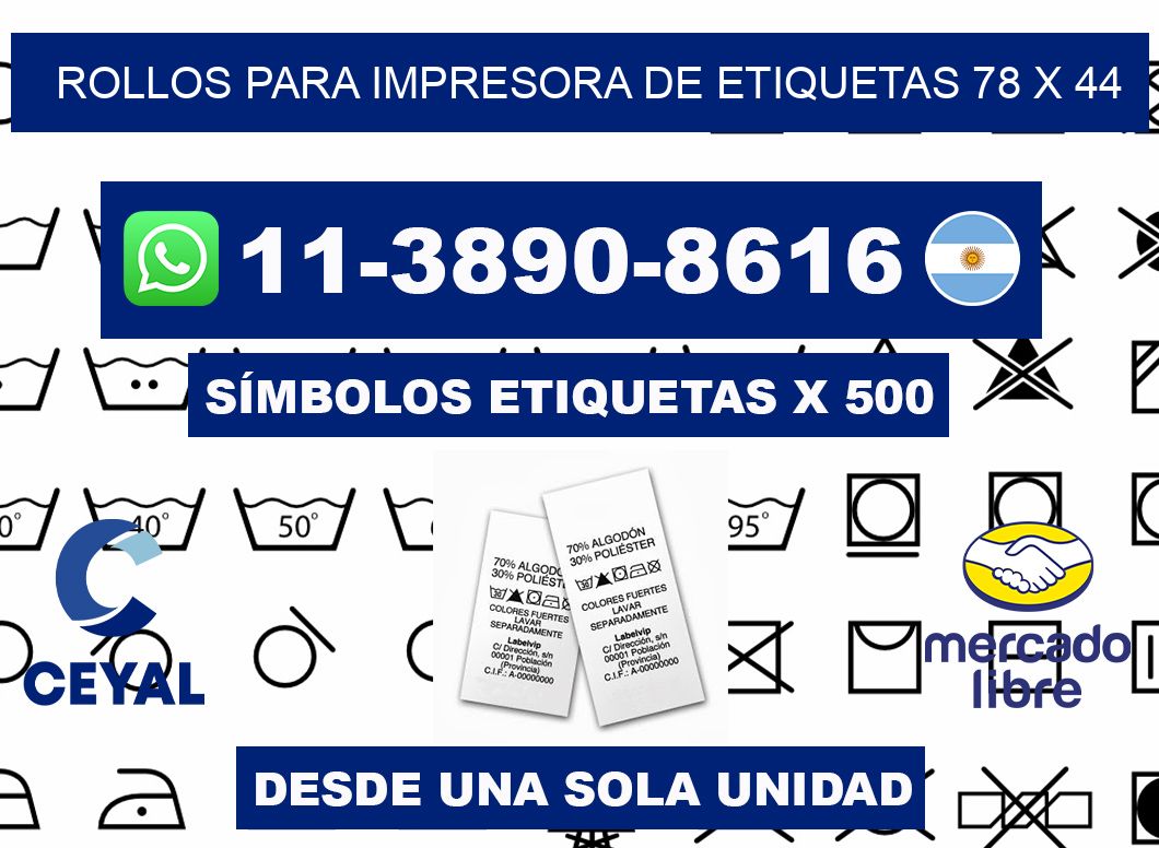 rollos para impresora de etiquetas 78 x 44