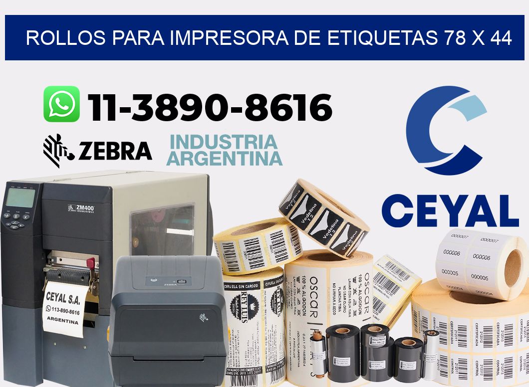 rollos para impresora de etiquetas 78 x 44