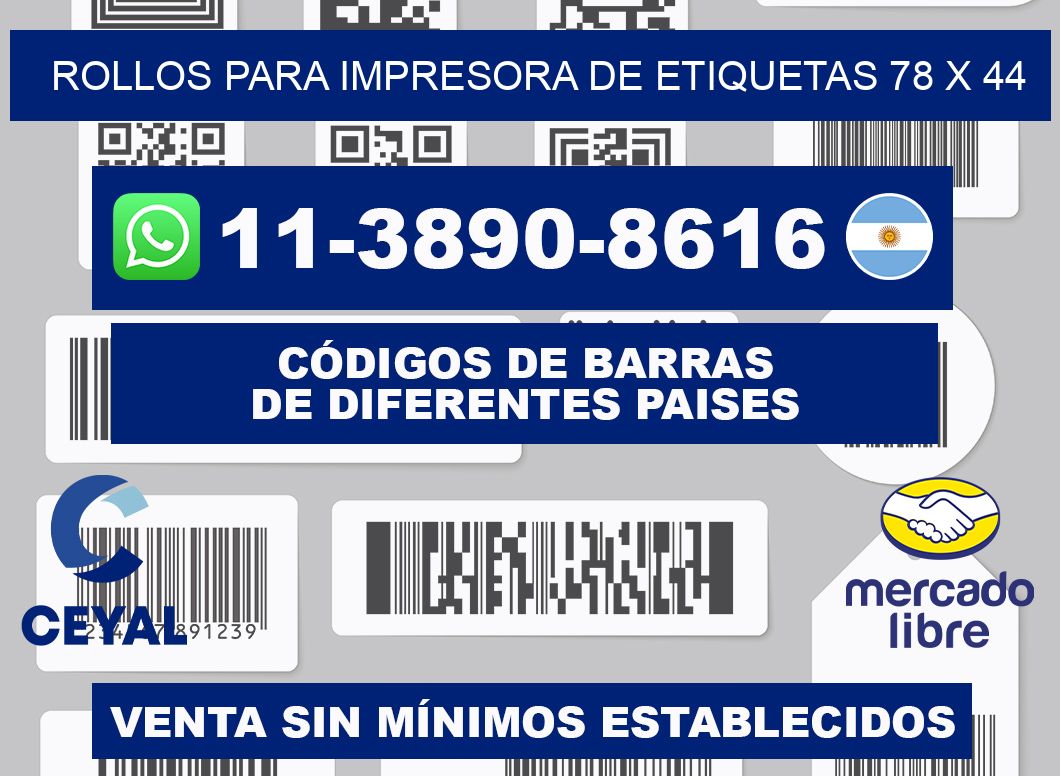 rollos para impresora de etiquetas 78 x 44