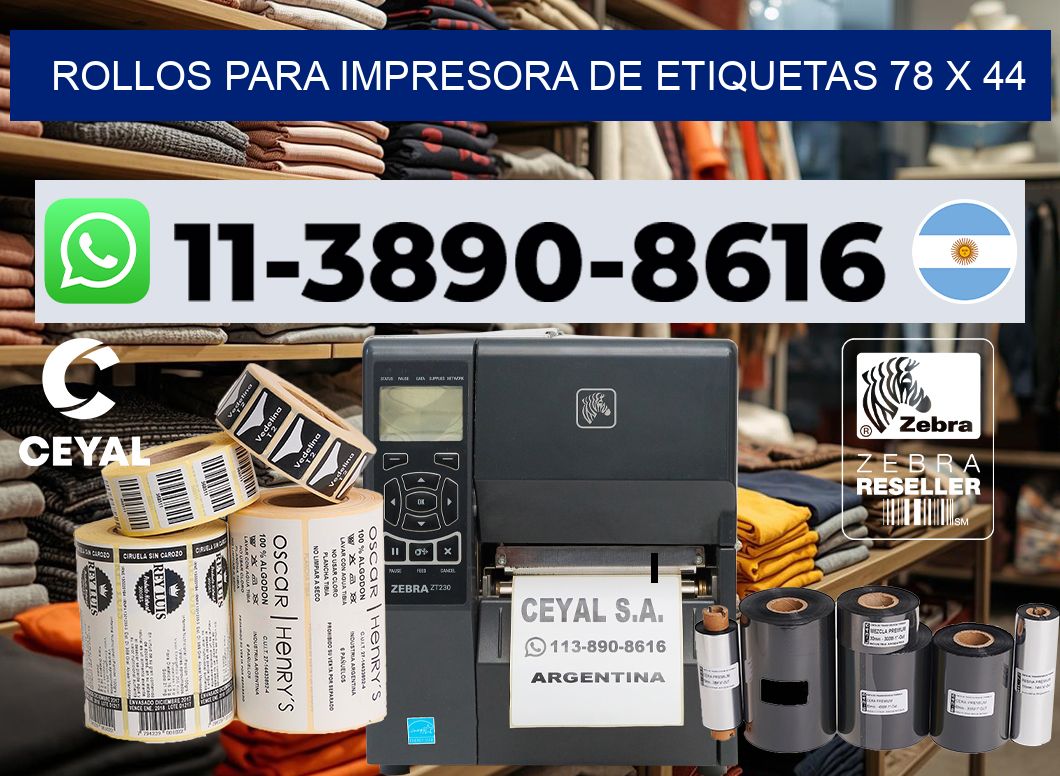 rollos para impresora de etiquetas 78 x 44