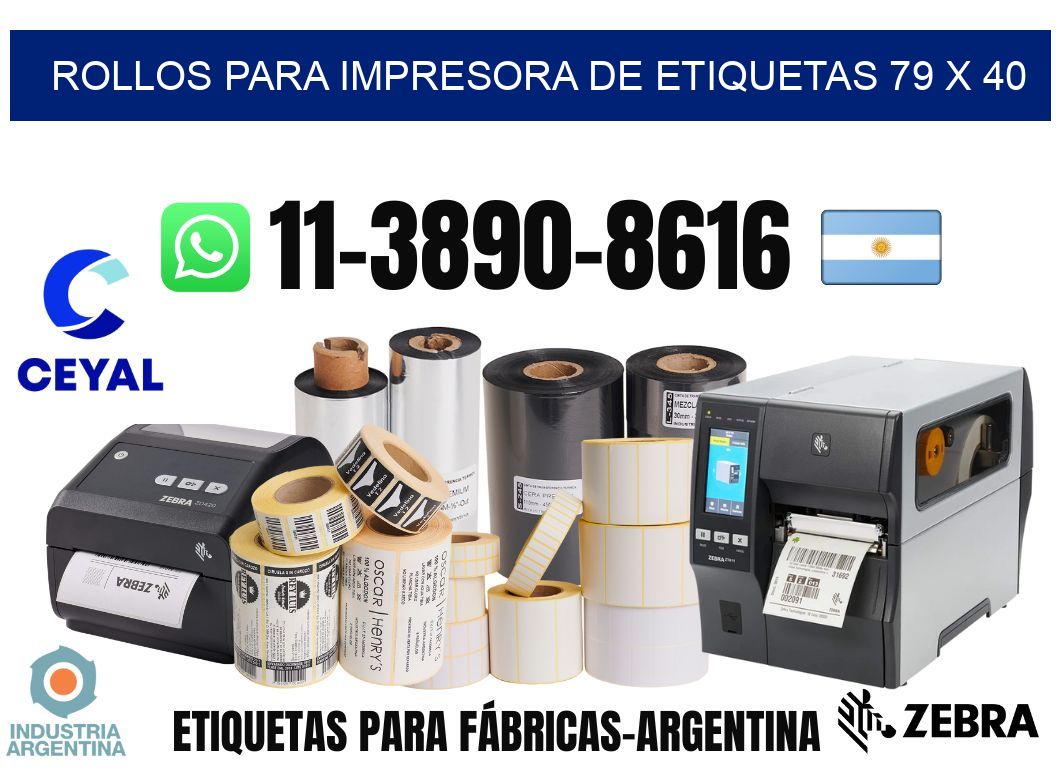 rollos para impresora de etiquetas 79 x 40