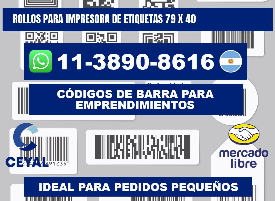 rollos para impresora de etiquetas 79 x 40