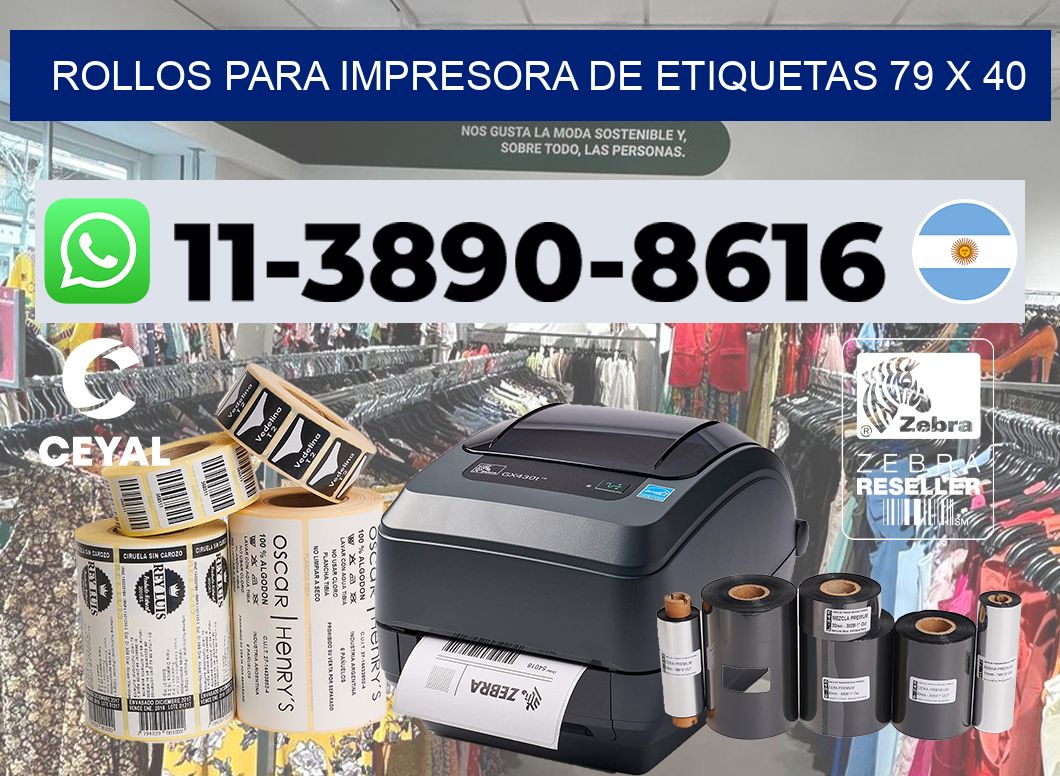 rollos para impresora de etiquetas 79 x 40