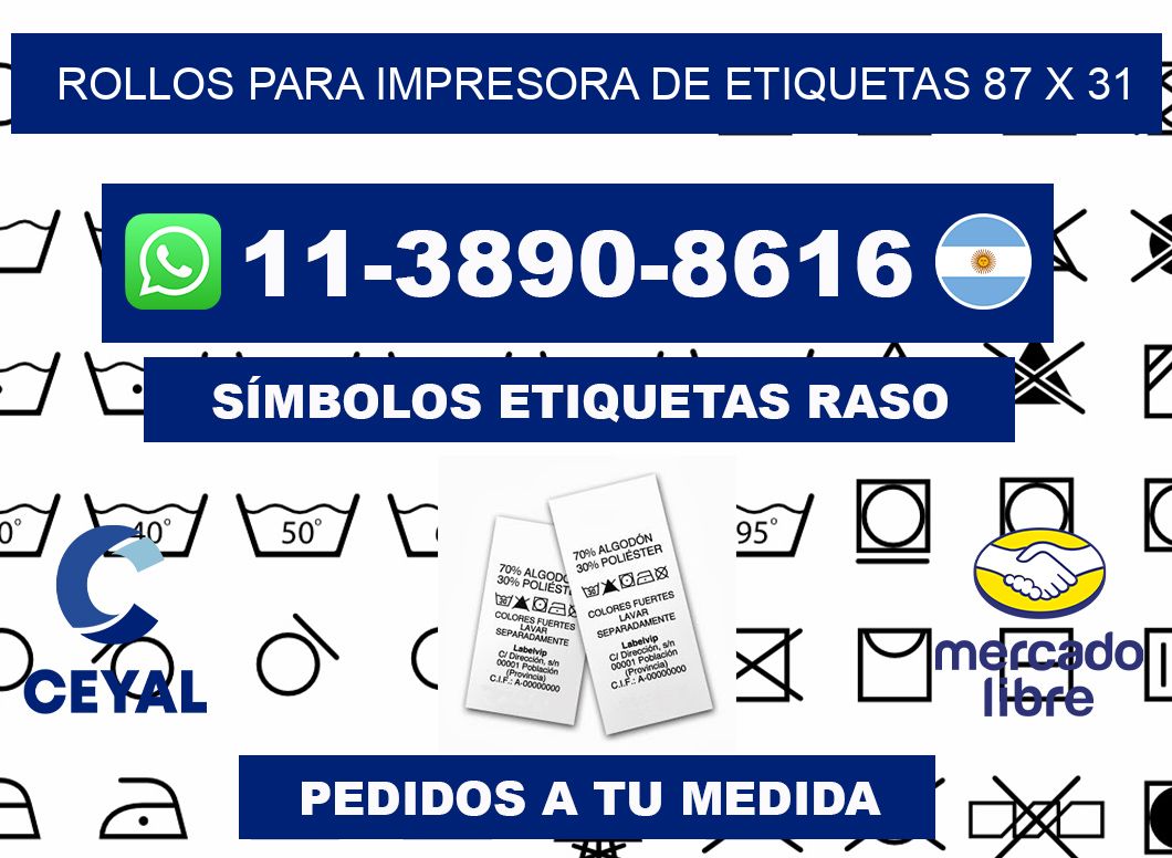 rollos para impresora de etiquetas 87 x 31