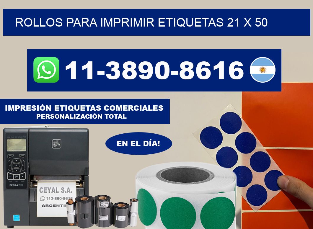 rollos para imprimir etiquetas 21 x 50