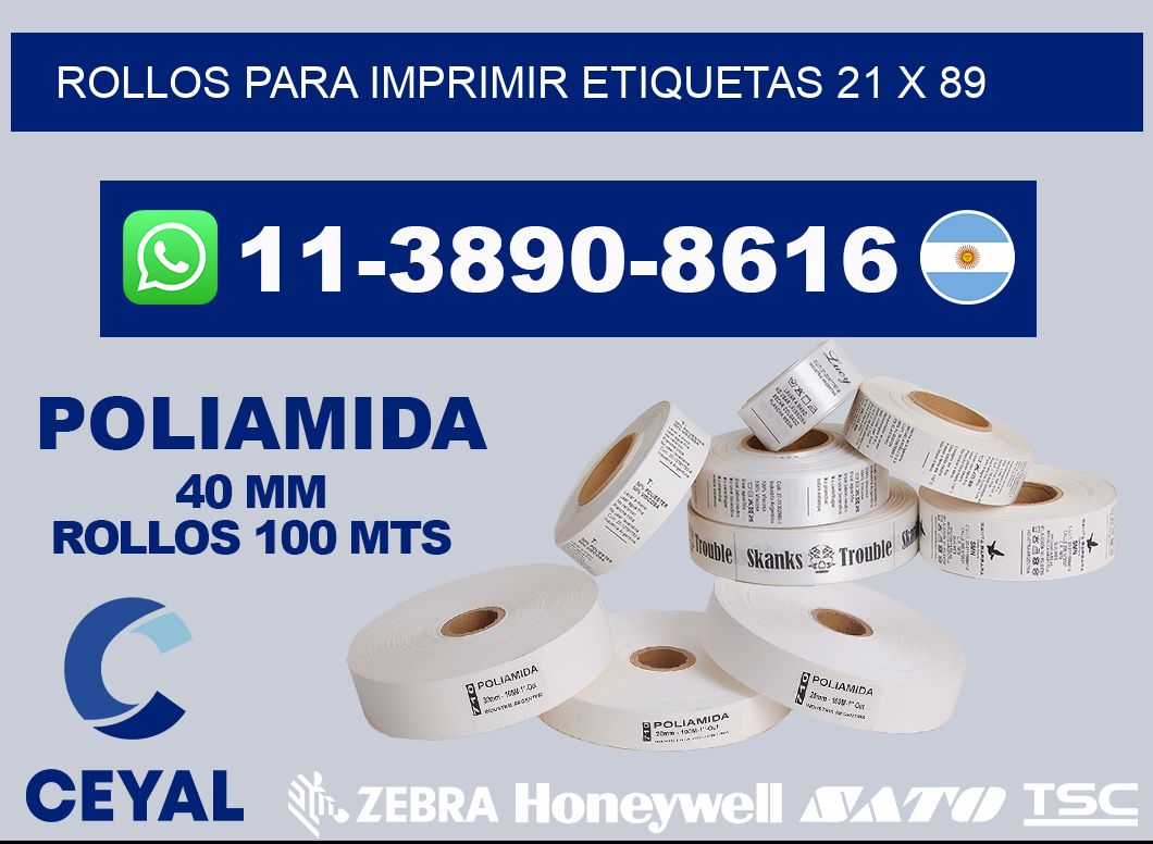 rollos para imprimir etiquetas 21 x 89