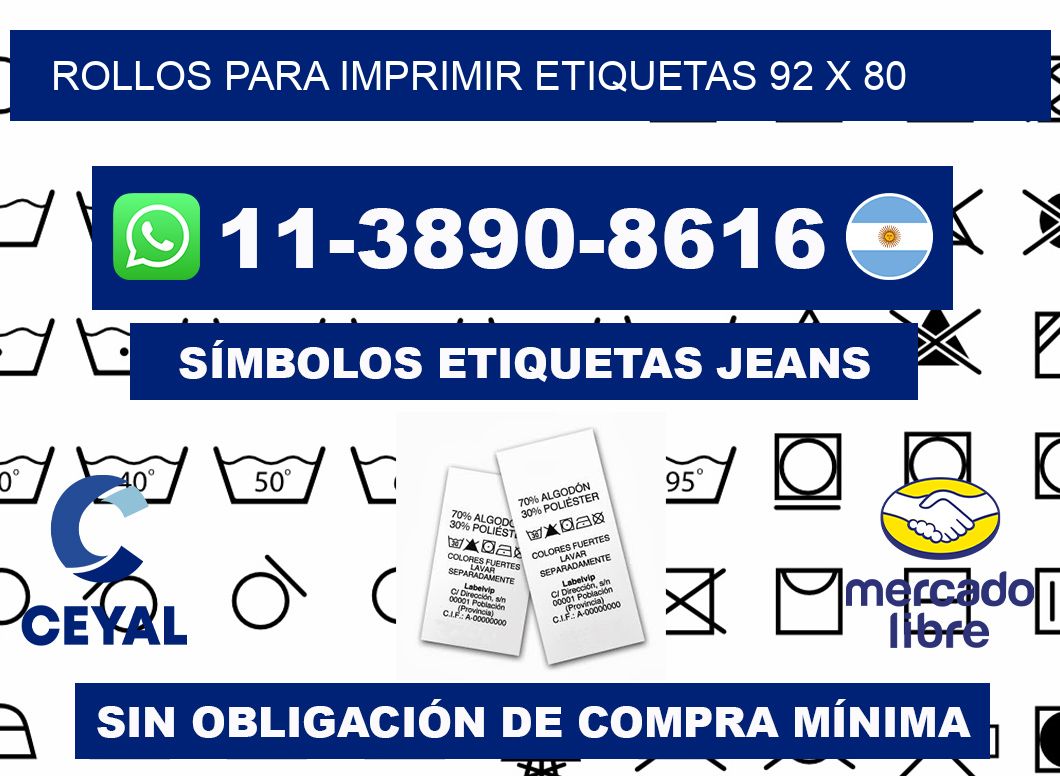 rollos para imprimir etiquetas 92 x 80