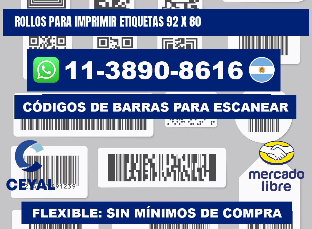 rollos para imprimir etiquetas 92 x 80
