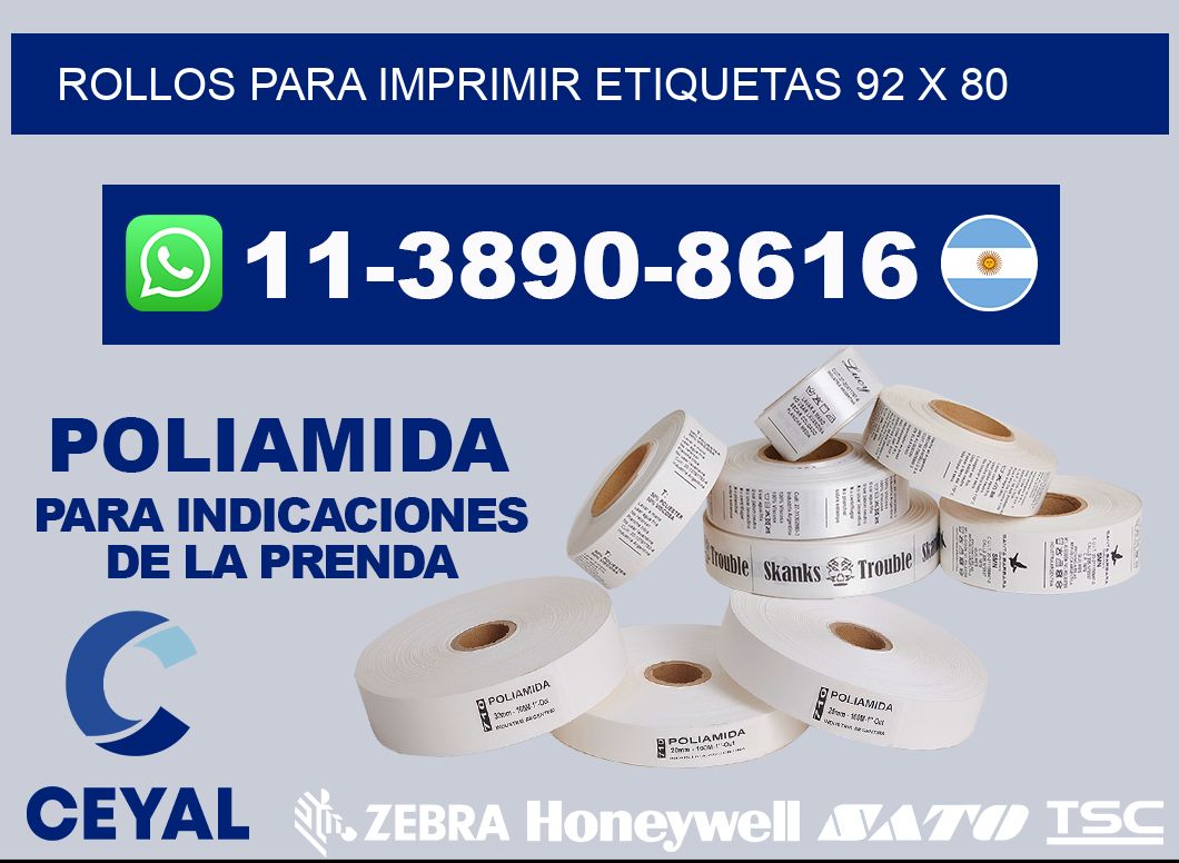 rollos para imprimir etiquetas 92 x 80