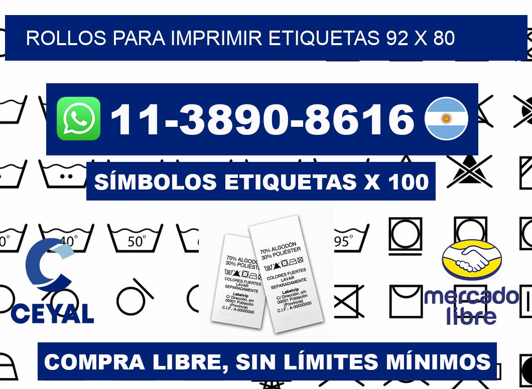 rollos para imprimir etiquetas 92 x 80
