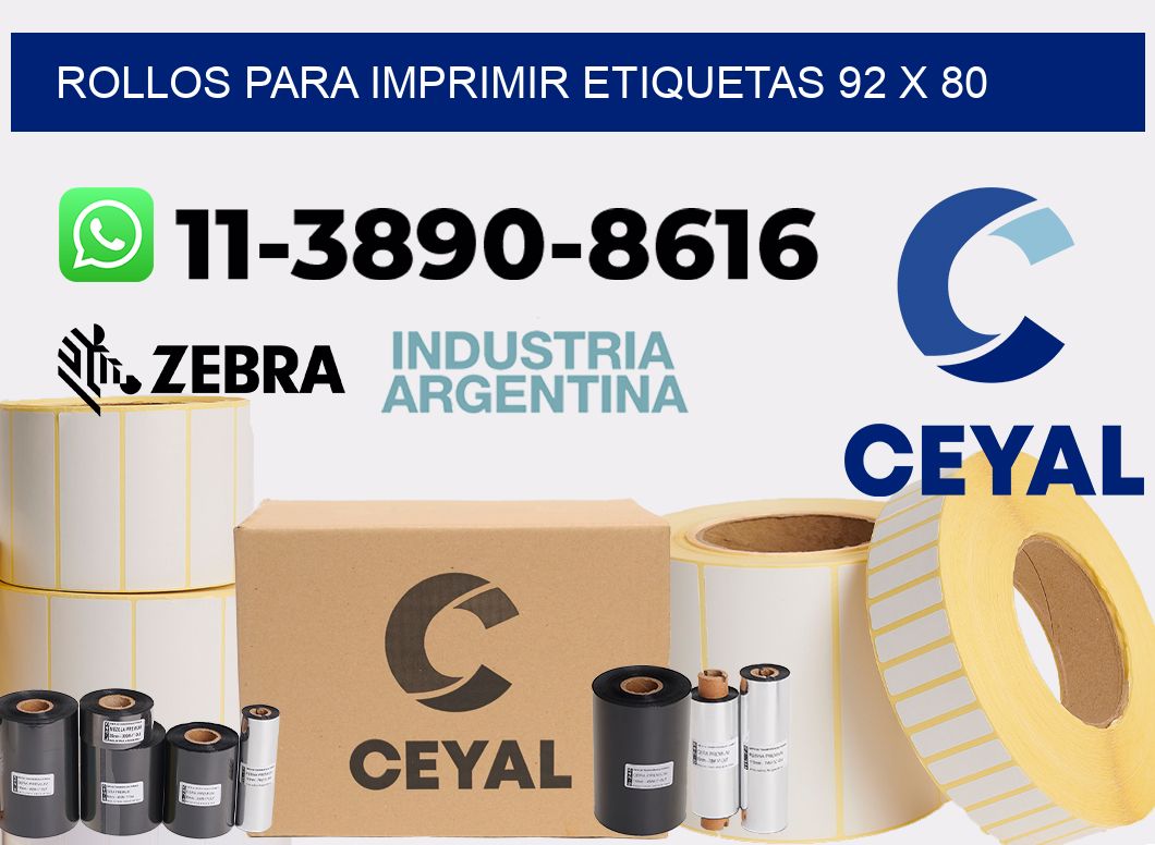 rollos para imprimir etiquetas 92 x 80