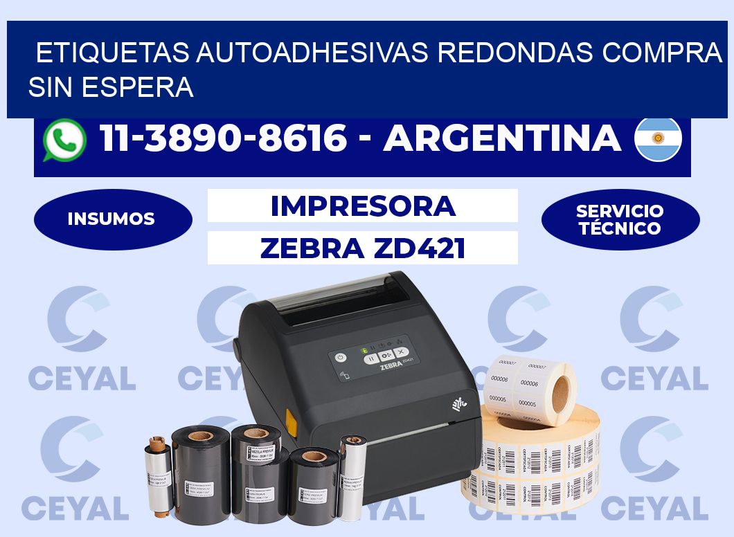 ETIQUETAS AUTOADHESIVAS REDONDAS Compra sin espera