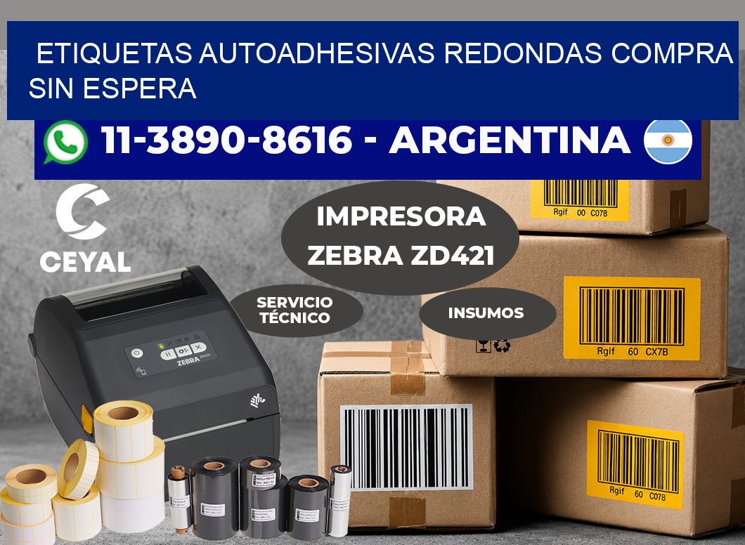 ETIQUETAS AUTOADHESIVAS REDONDAS Compra sin espera