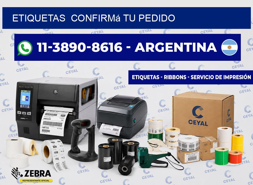 ETIQUETAS  Confirmá tu pedido