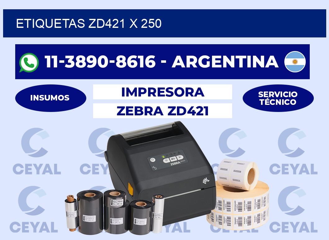 ETIQUETAS ZD421 X 250