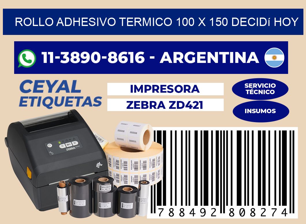 ROLLO ADHESIVO TERMICO 100 X 150 Decidí hoy